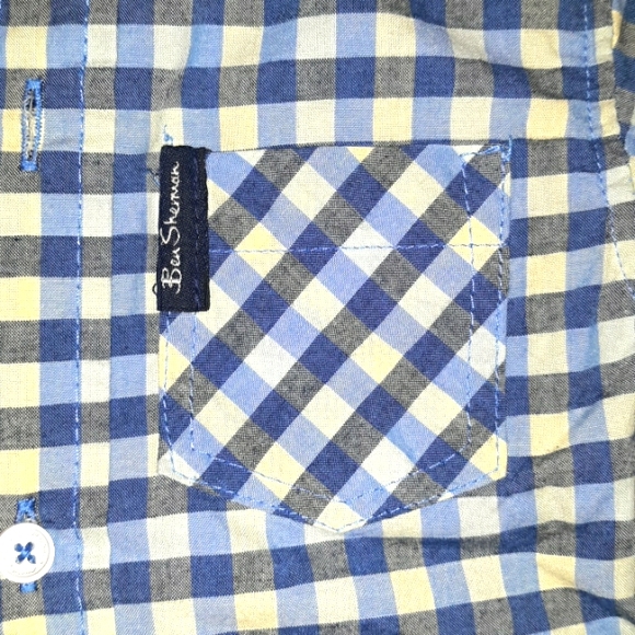 NWOT The Original BEN SHERMAN toddler boy Button Down Plaid Shirt~18mo. - Picture 3 of 13